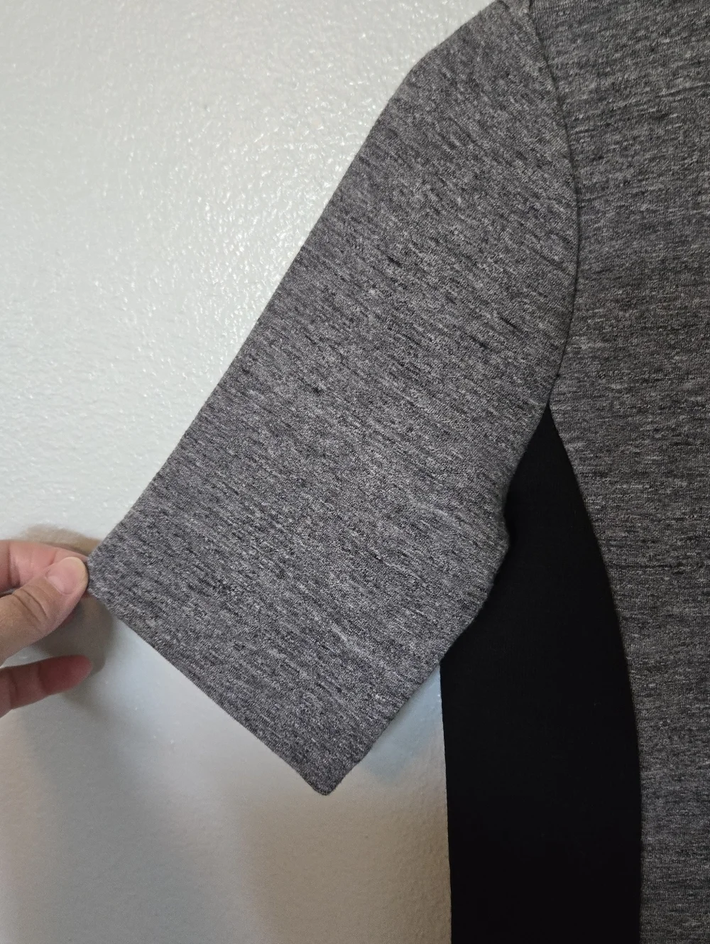 J. Crew | Black & Gray Colorblock Ponte Knit Wool Panels Dress Size 0